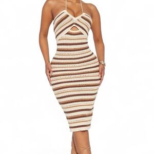 Striped Halter Knit Dress